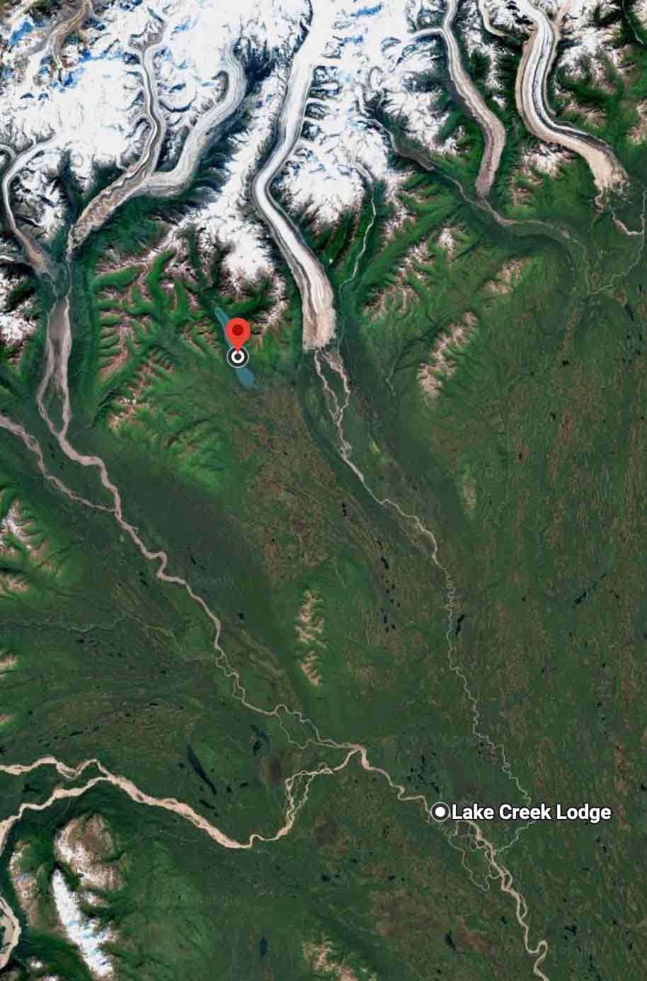 Map showing the Lake Creek Lodge area